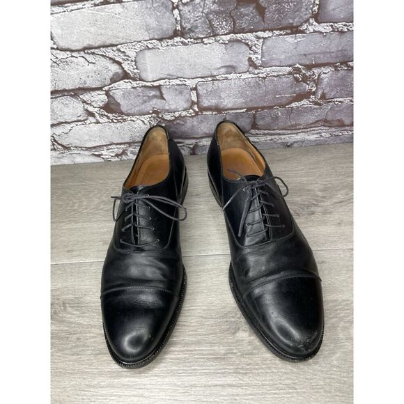 Salvatore Ferragamo Studio Black Cap Toe Oxford Dress Shoes Men Sz 11D US/44EU